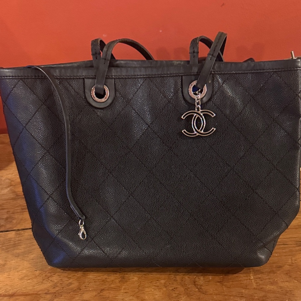 Chanel Black Quilted Leather Tote